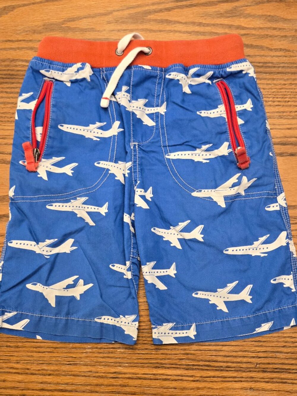 Mini Boden Cobalt Airplane Plane Travel Adventure Shorts - Size 7 - Boys Summer